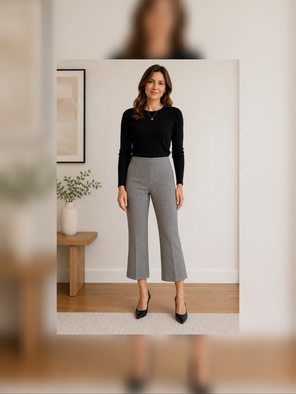 Theory Slim Houndstooth Kick Flare Pants M